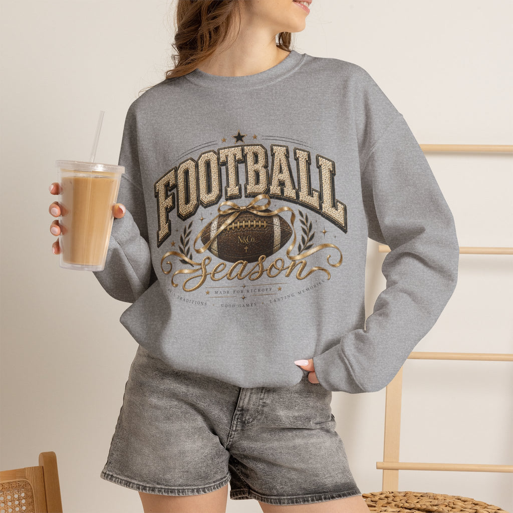 Women Nicole&Co. Football Season Crewneck Sweatshirt