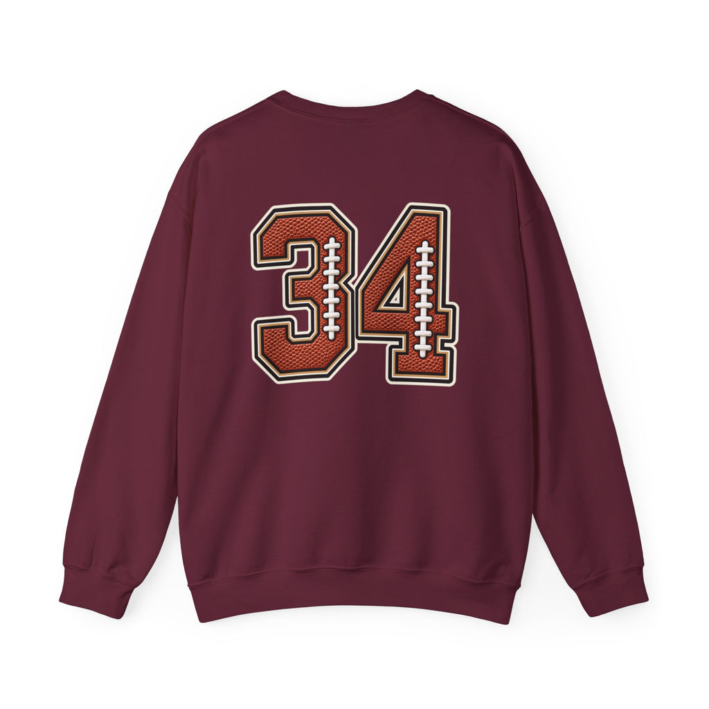 Customizable Women My Heart Is On That Field Crewneck Sweatshirt