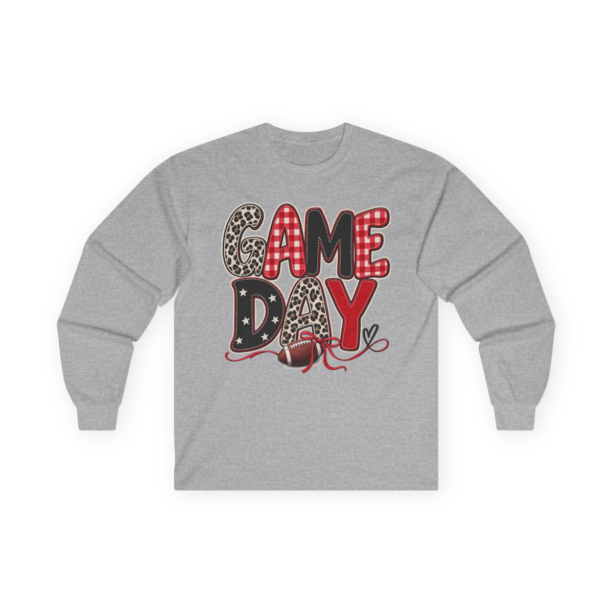 Women Red and Black Game Day Long Sleeve Tee