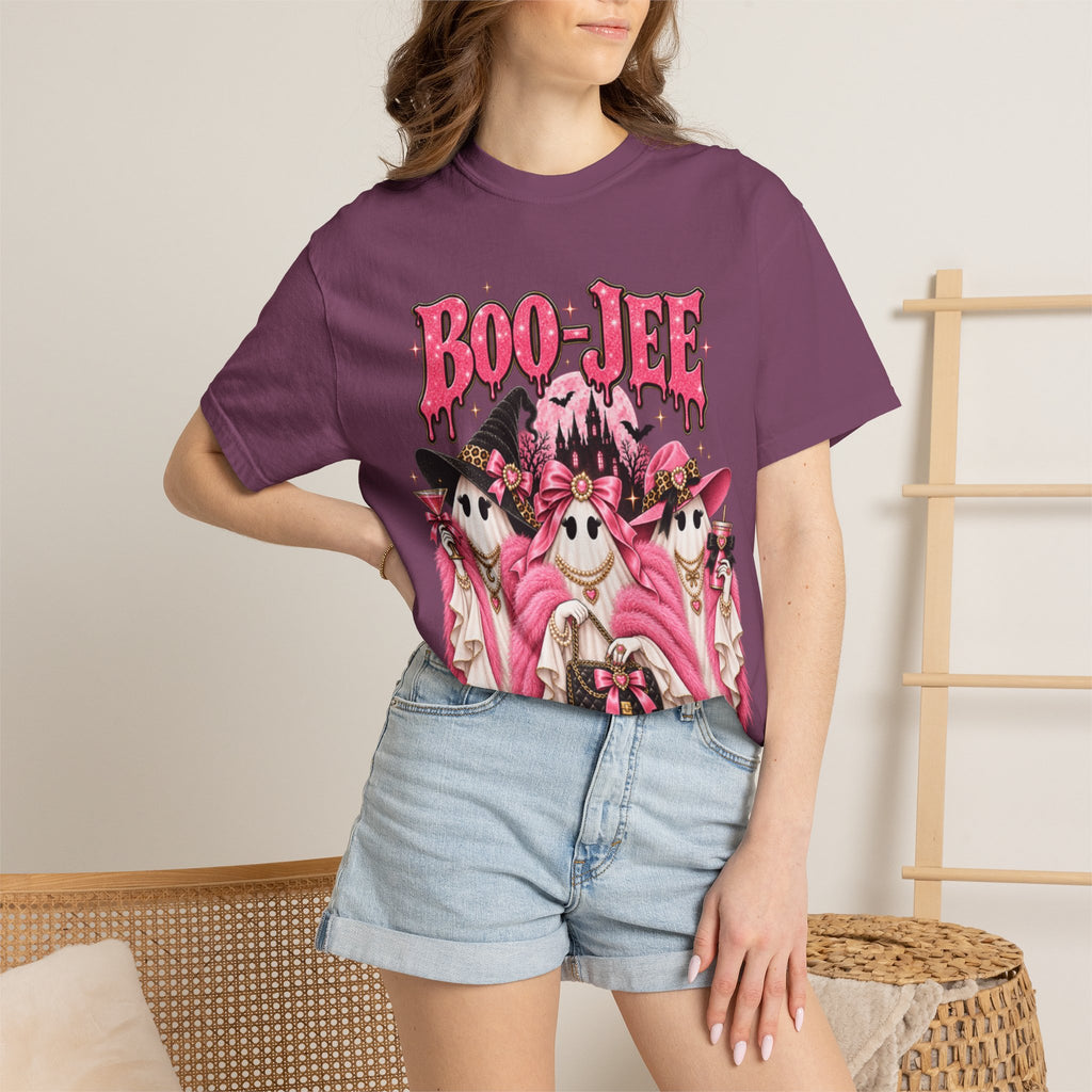 Women Comfort Colors Boo-Jee Halloween Ghost Trio T-Shirt