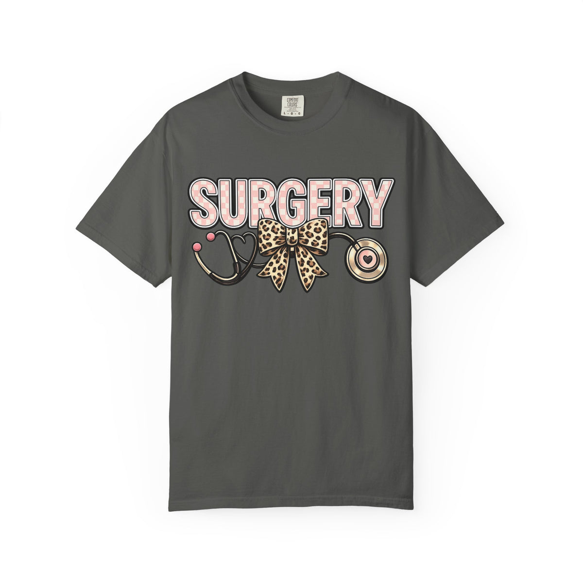 Surgery Stethoscope Tee — Leopard Bow Medical Nurse Doctor Shirt