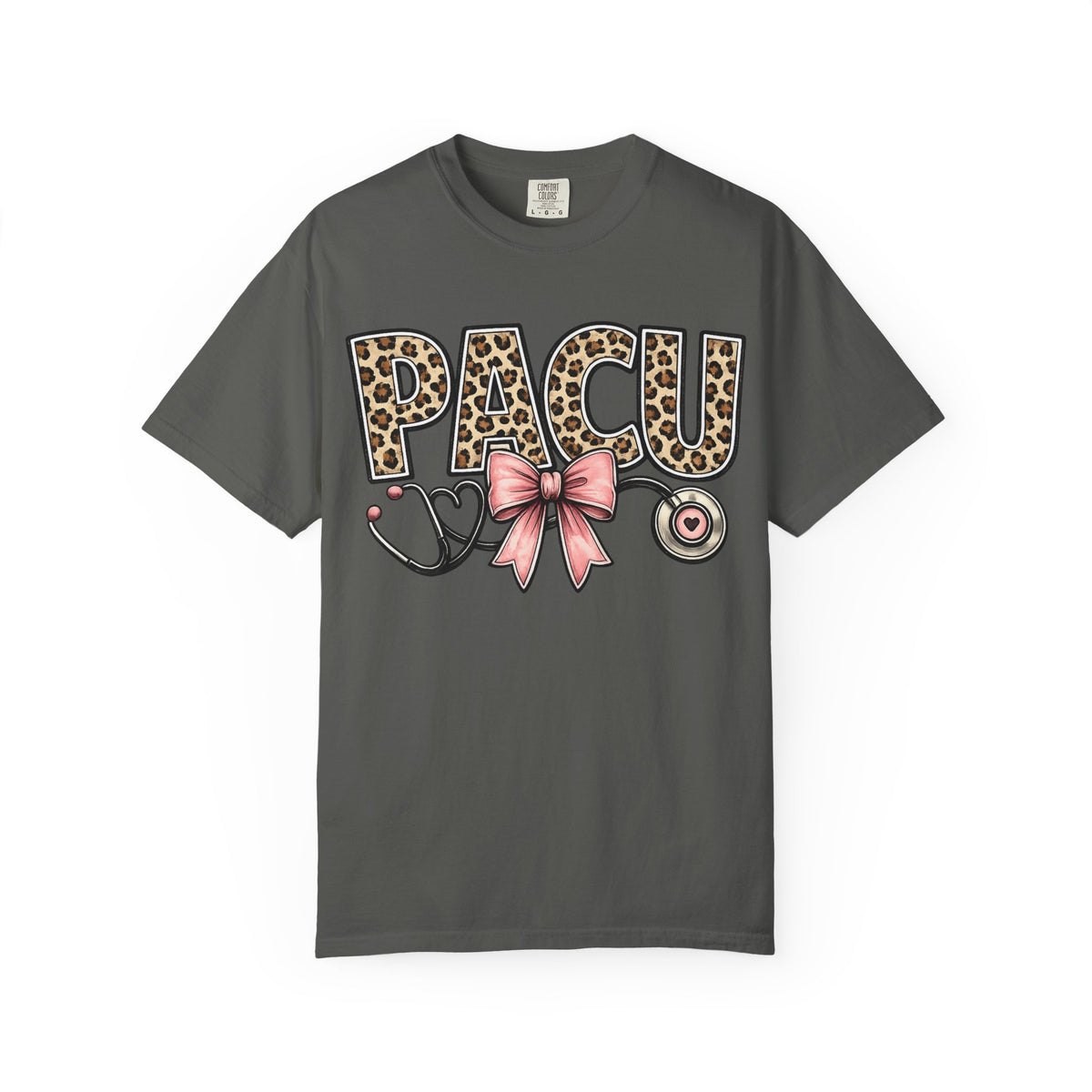 PACU Leopard Print Stethoscope T-Shirt — Cute PACU Nurse Gift