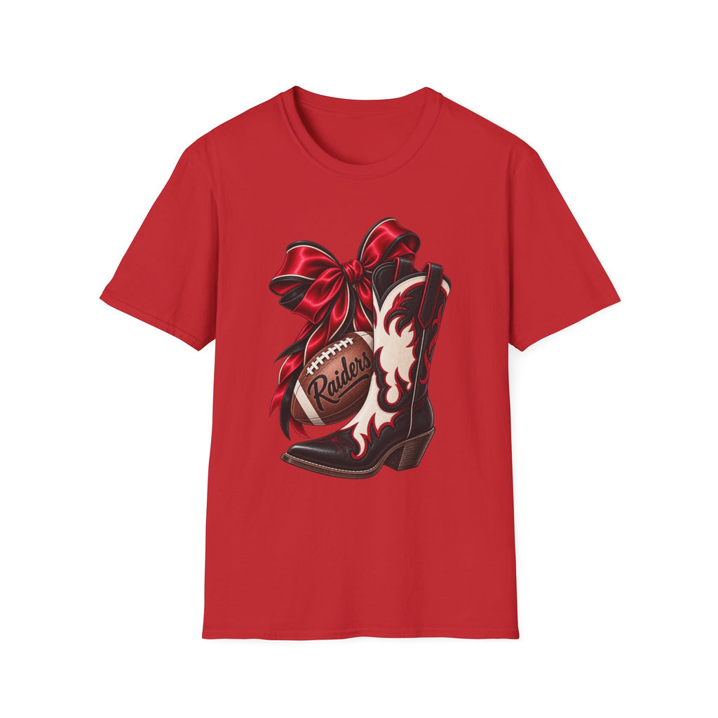 Women Red Bow & Boots Game Day T-Shirt