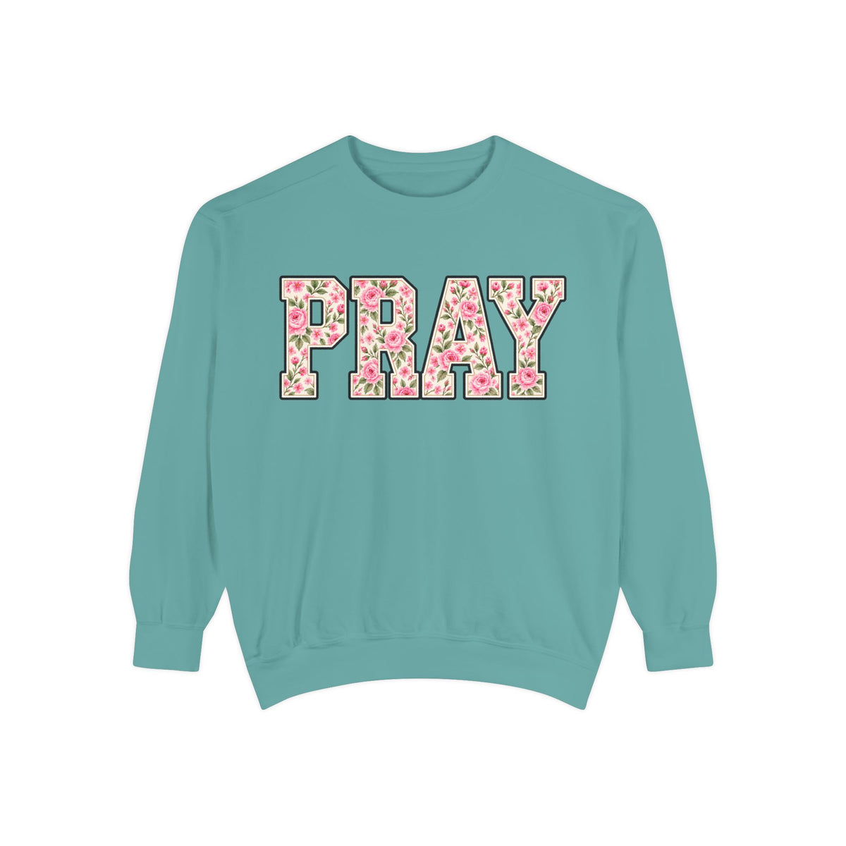 Women Comfort Colors Pray Floral Sweatshirt