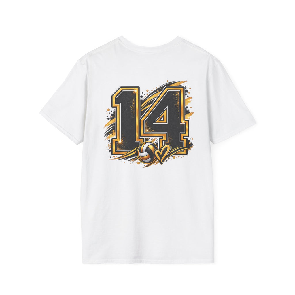 Custom Volleyball Mom T-Shirt — Bold Gold & Black Volleyball Graphic