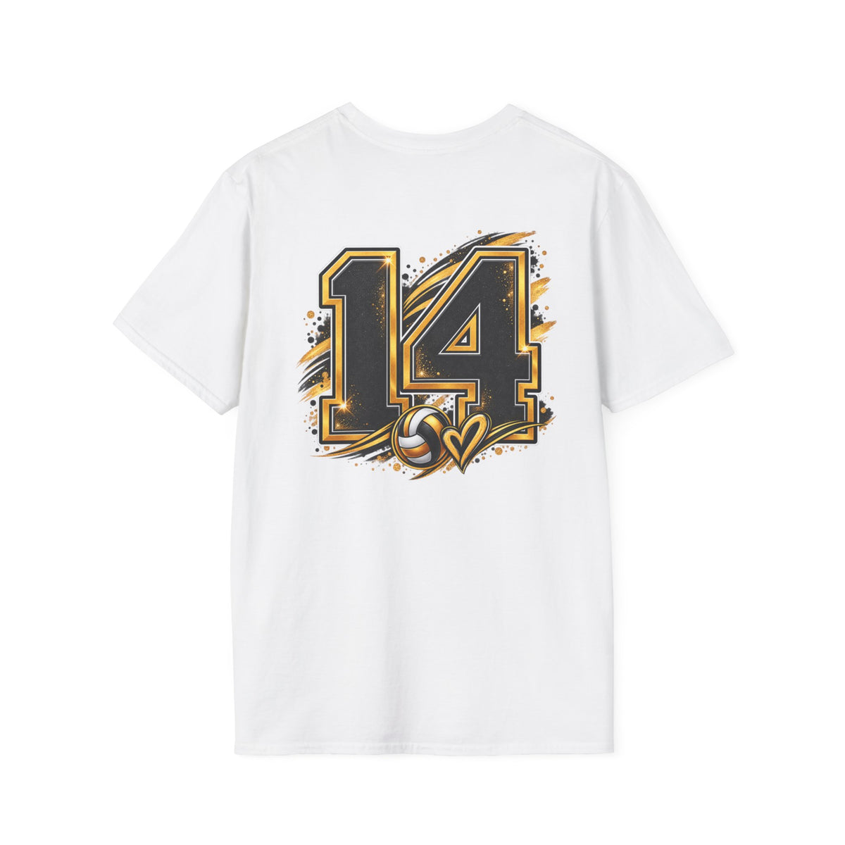Custom Volleyball Mom T-Shirt — Bold Gold & Black Volleyball Graphic