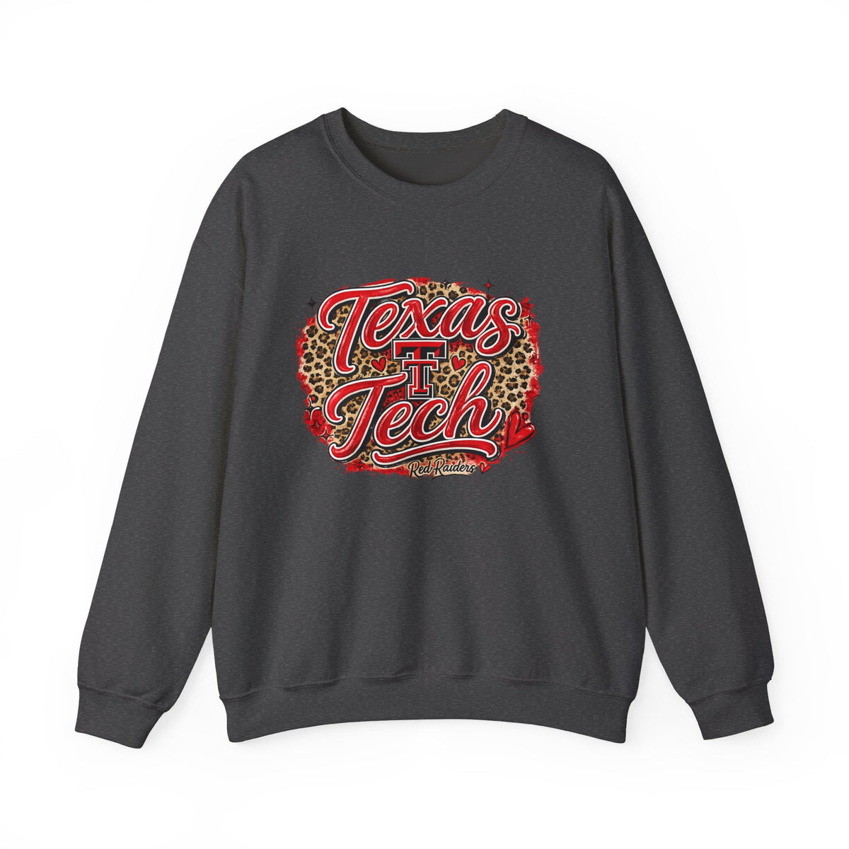 Women Texas Tech Leopard Script Crewneck Sweatshirt