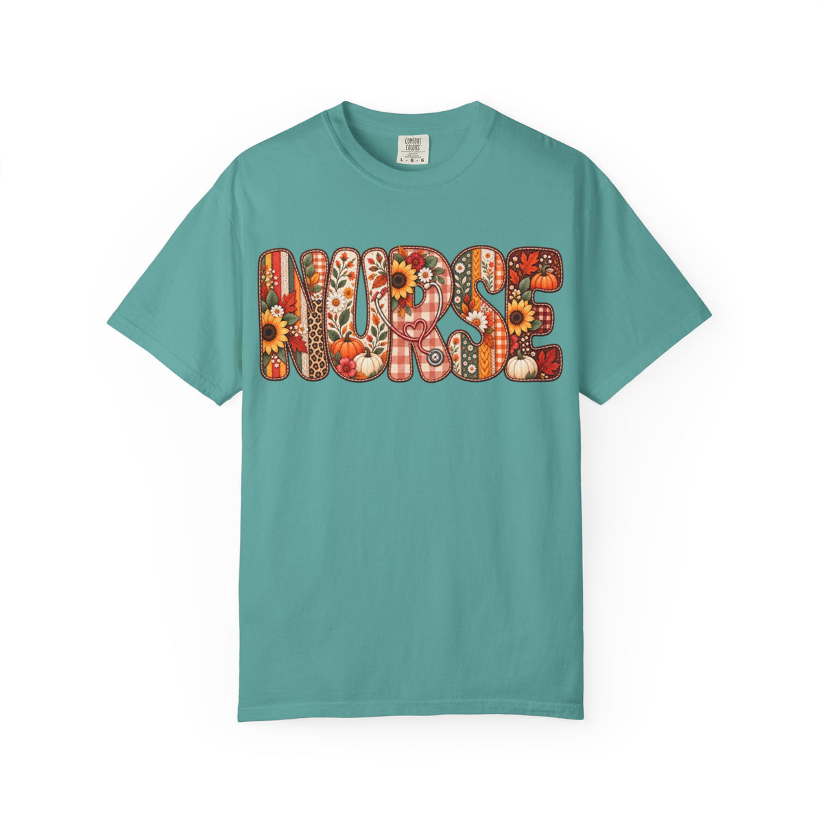 Women Comfort Colors Nurse Floral Graphic T-Shirt
