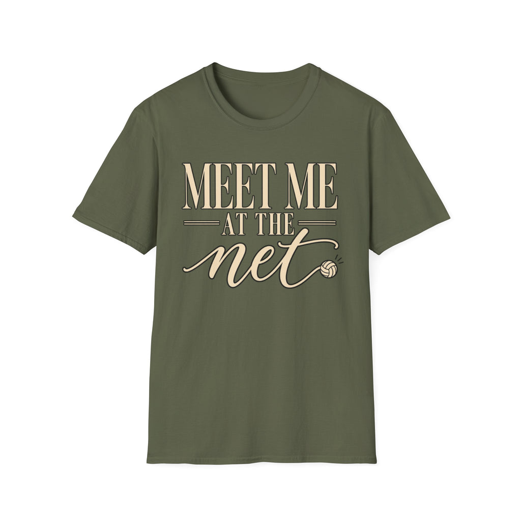 Custom Women Meet Me at the Net Volleyball T‑Shirt