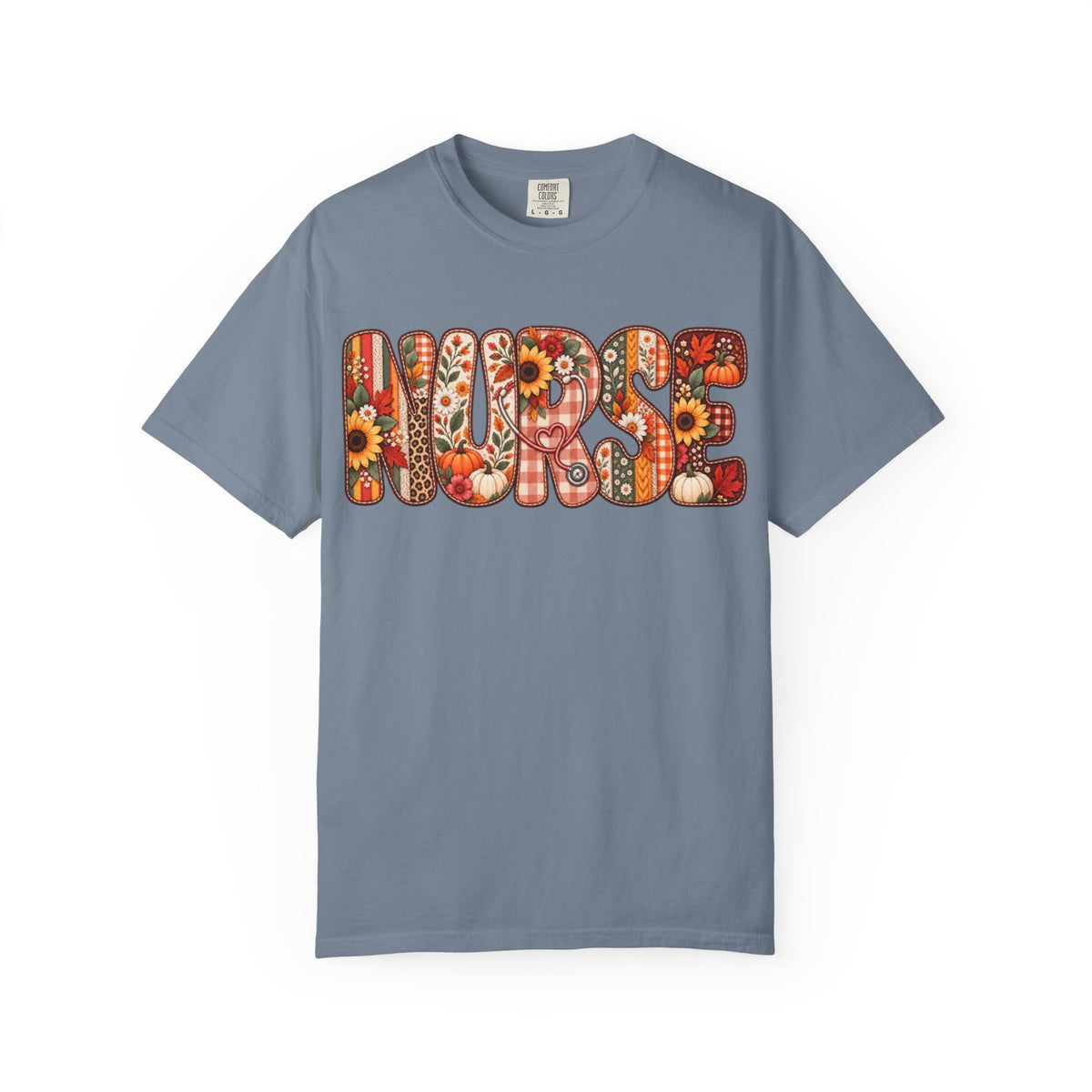 Women Comfort Colors Nurse Floral Graphic T-Shirt