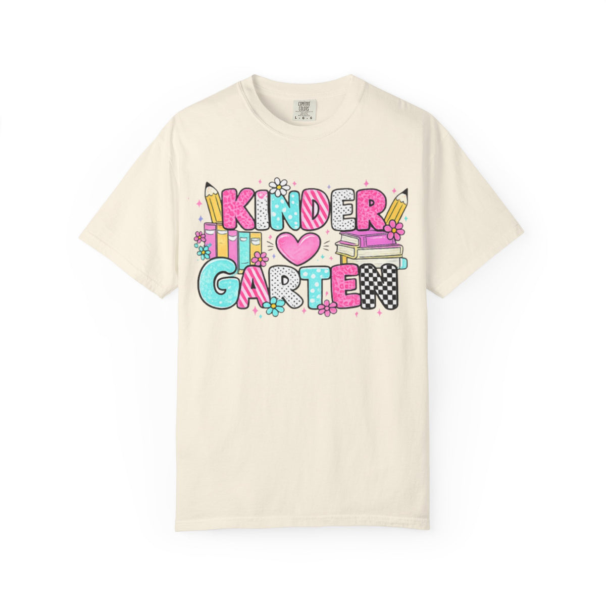 Kindergarten Heart Graphic T-Shirt — Cute Back-to-School Teacher & Student Tee
