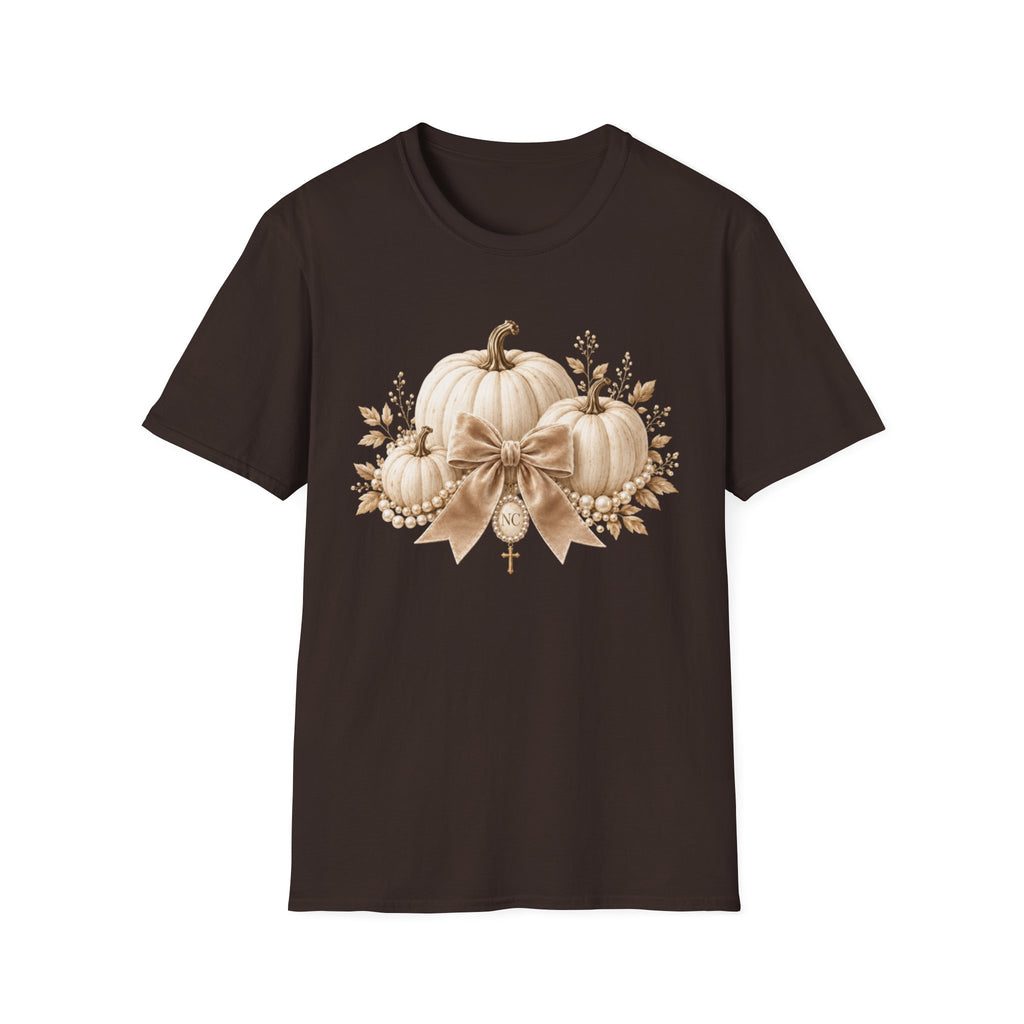 Women Pumpkin Trio Bow T-Shirt