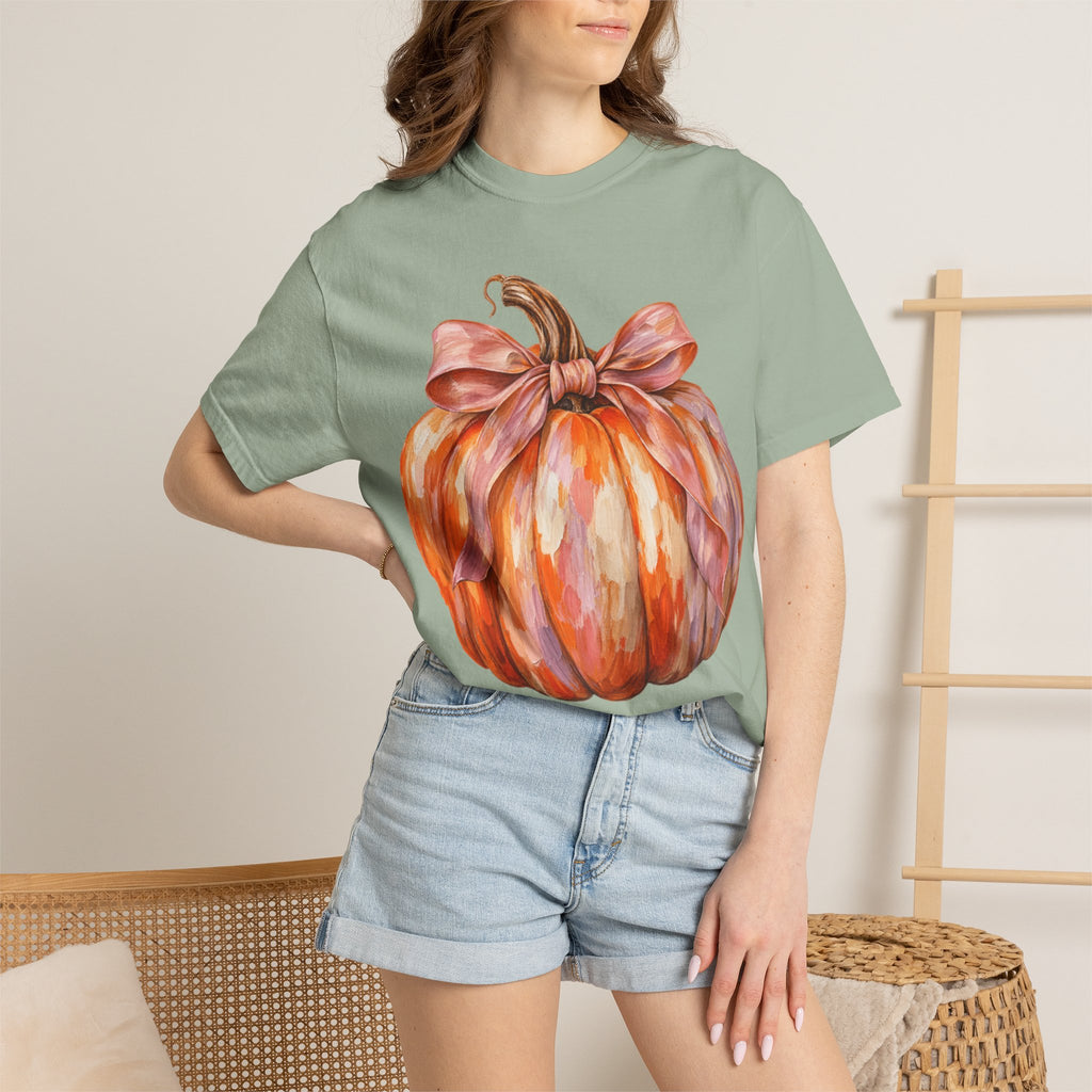 Women Comfort Colors Watercolor Pumpkin T-Shirt