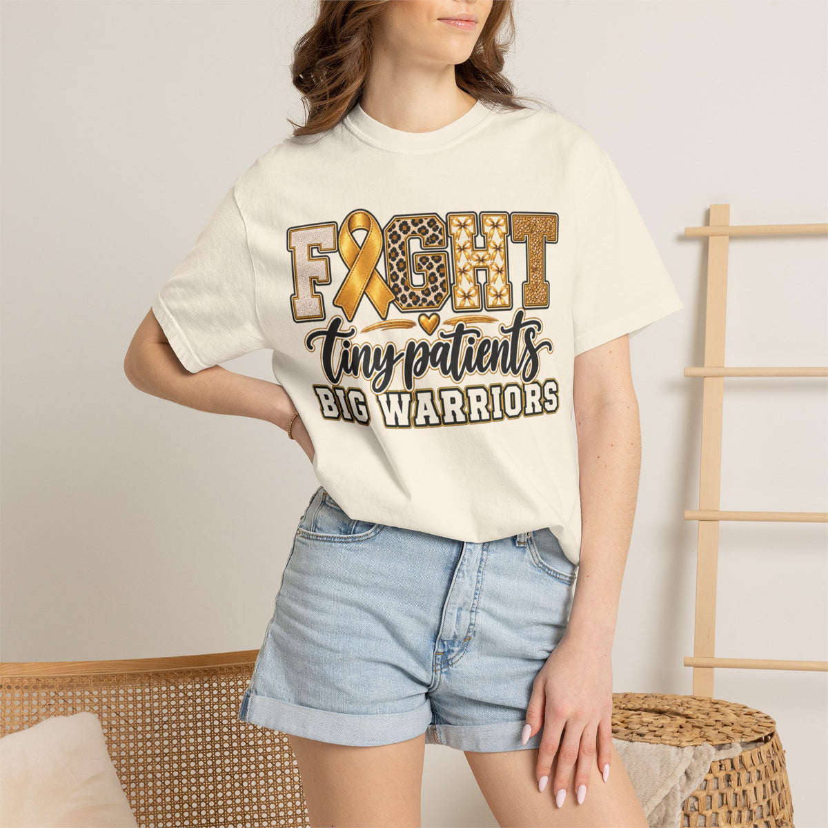 Women Comfort Colors Fight Tiny Patients Big Warriors T-Shirt