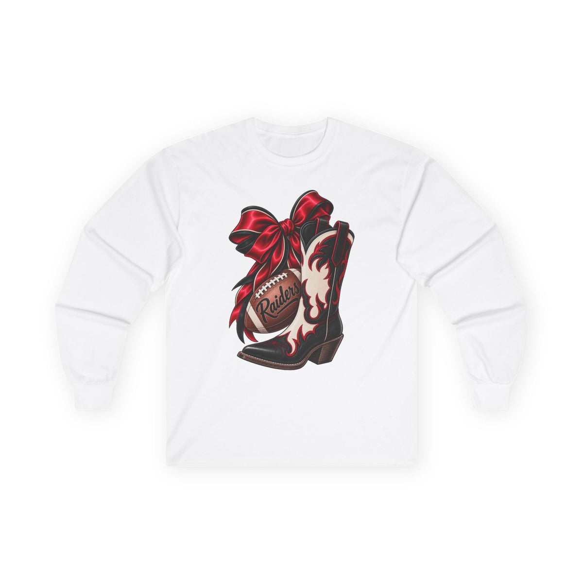 Women Cowgirl Boots Graphic Long Sleeve Tee