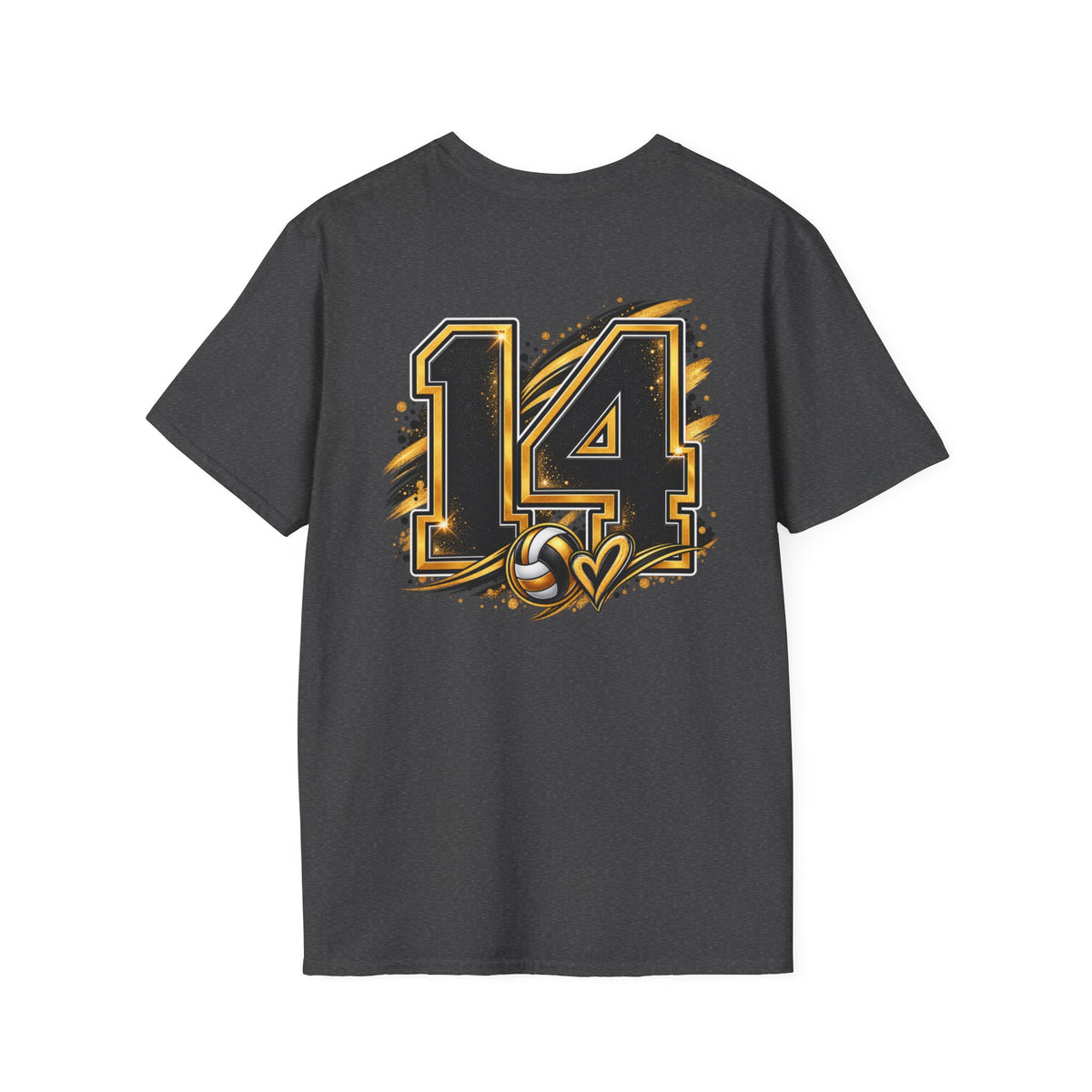 Custom Volleyball Mom T-Shirt — Bold Gold & Black Volleyball Graphic