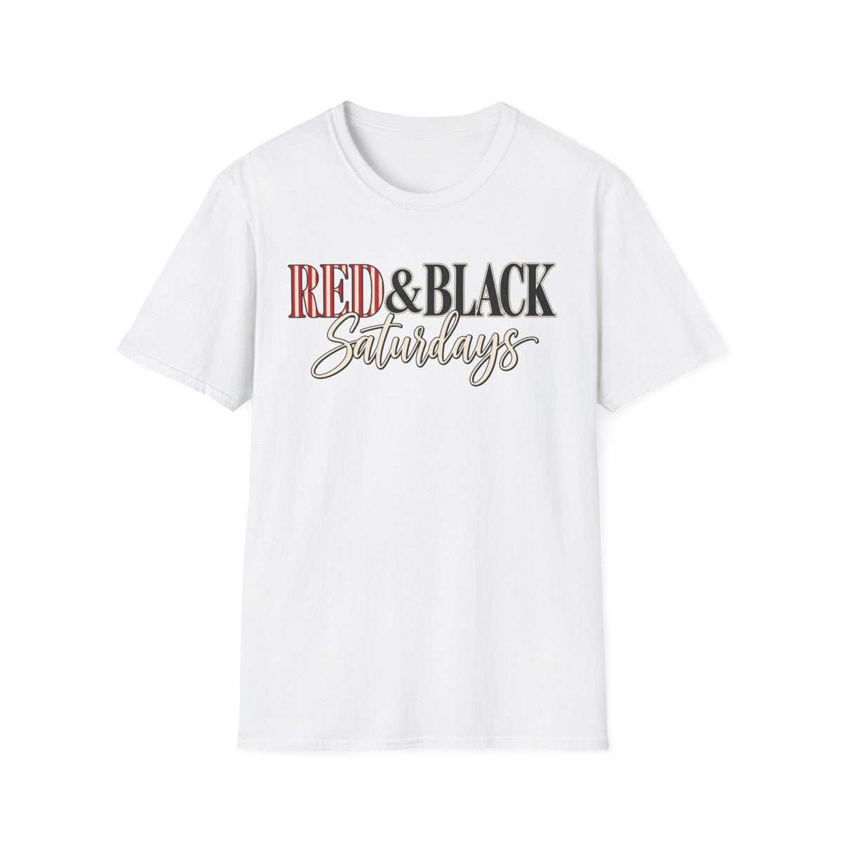 Women Red & Black Saturdays T‑Shirt