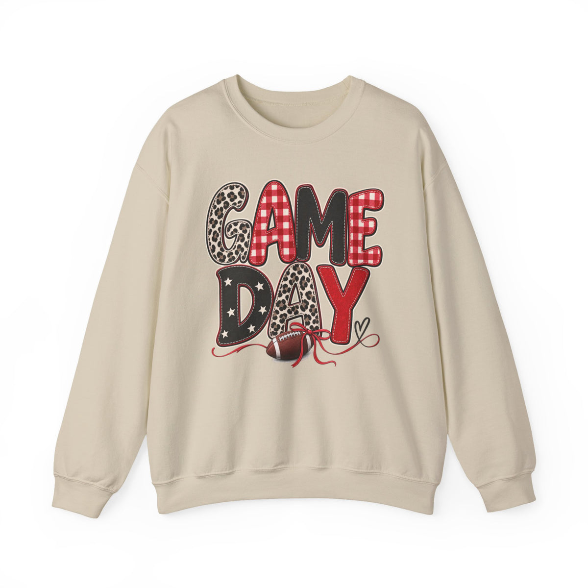 Women Red and Black Game Day Crewneck Sweatshirt
