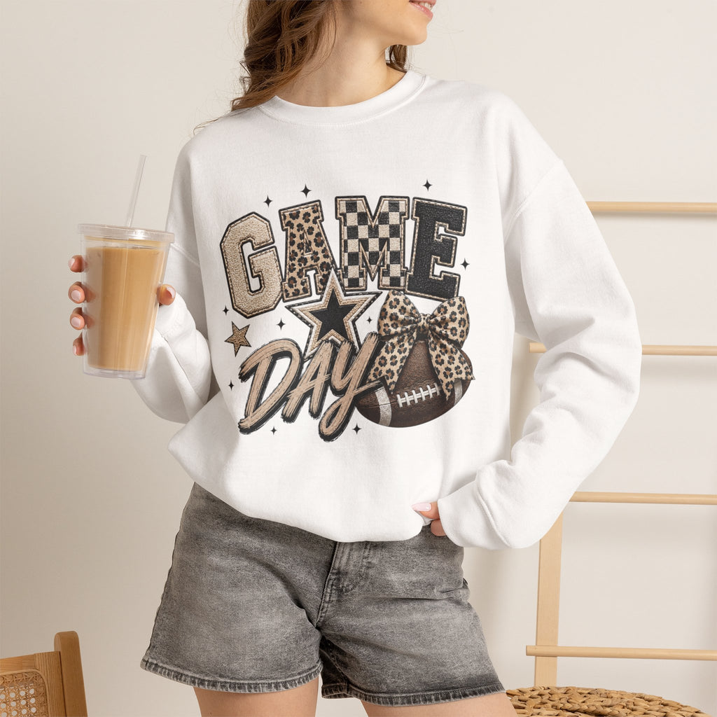 Women Neutral Colors Game Day Crewneck Sweatshirt