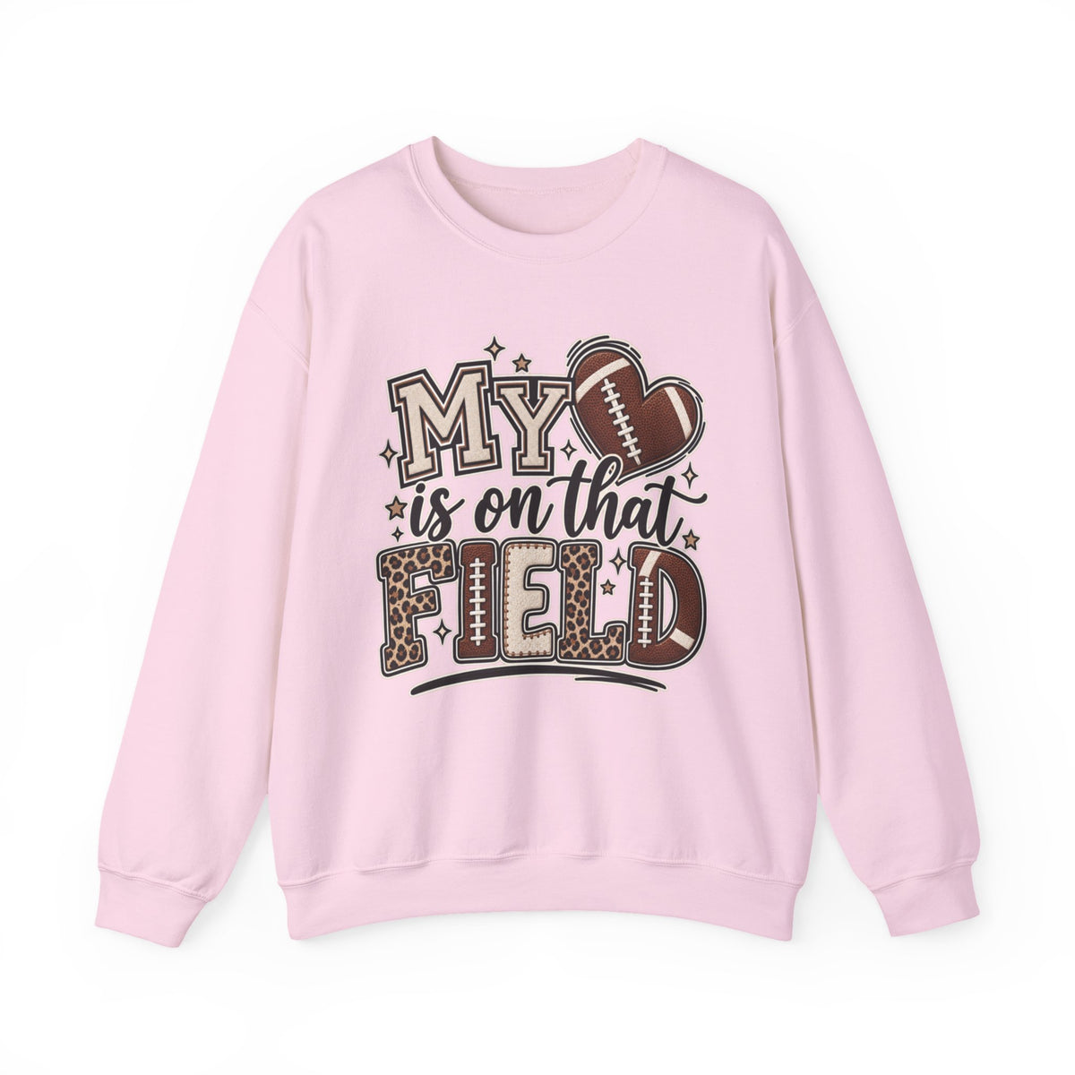 Customizable Women My Heart Is On That Field Crewneck Sweatshirt