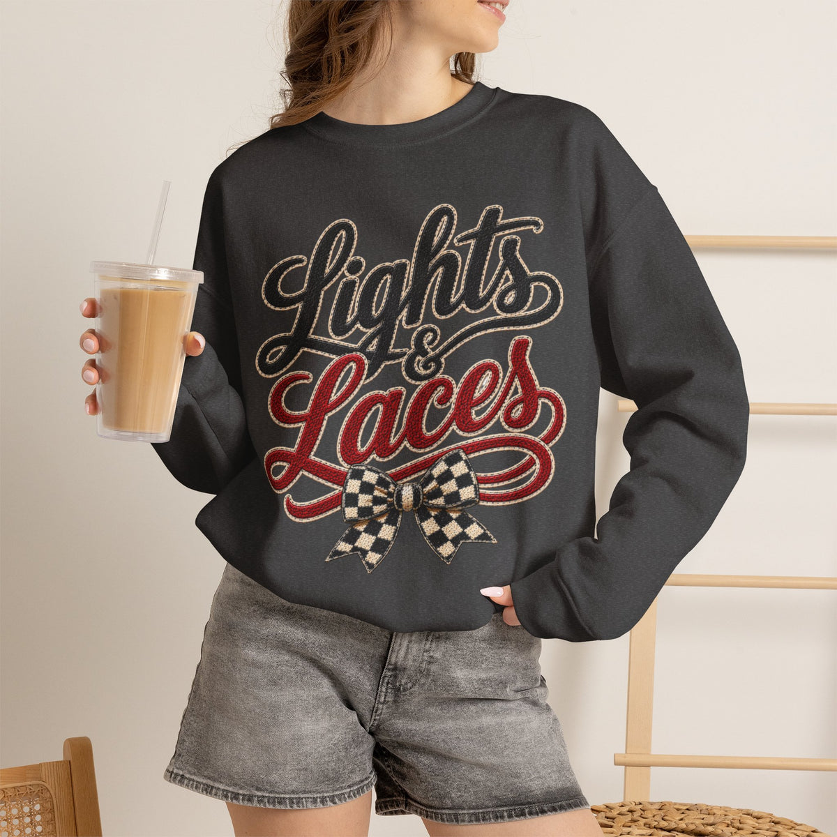 Women "Lights & Laces" Crewneck Sweatshirt