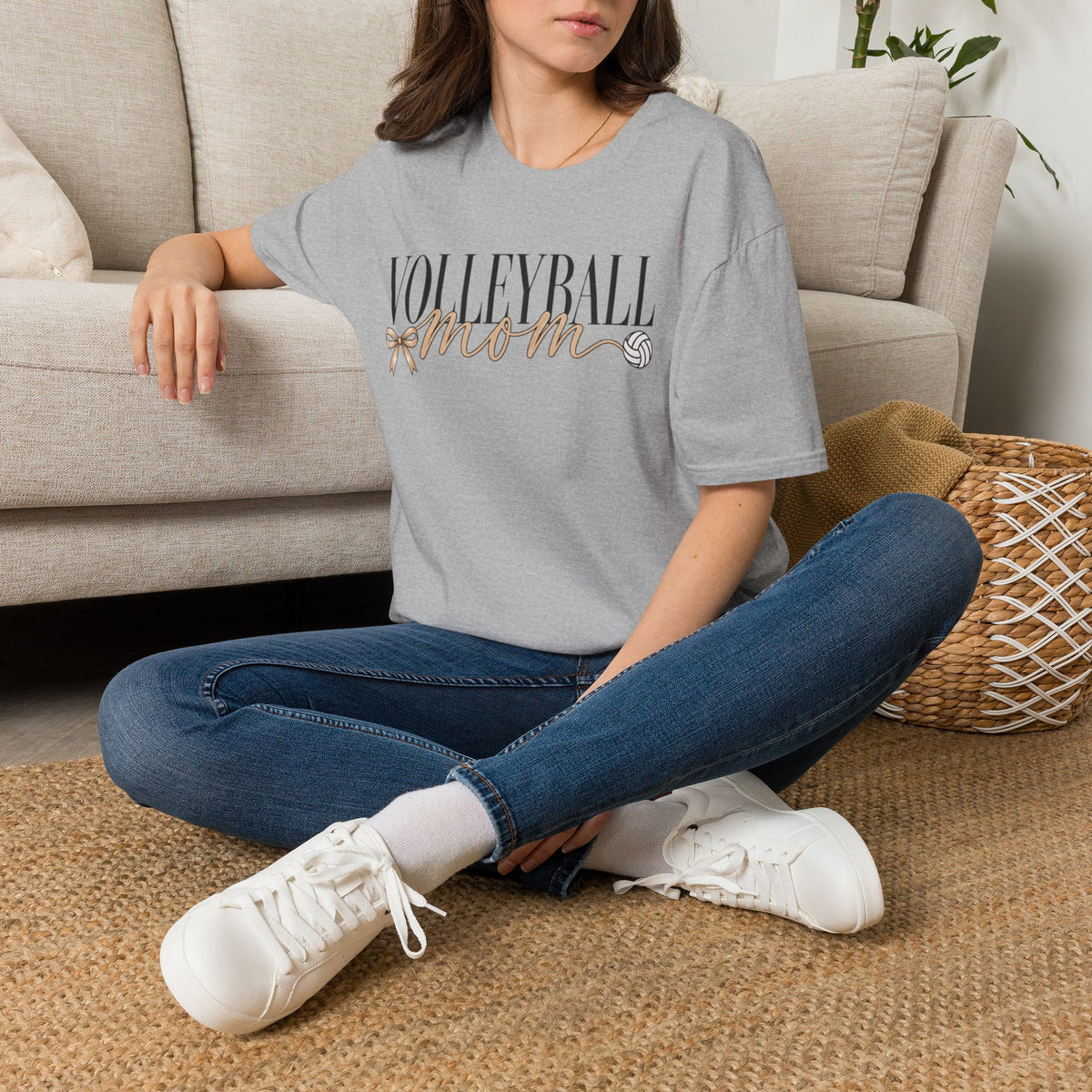 Custom Women Volleyball Mom T-Shirt