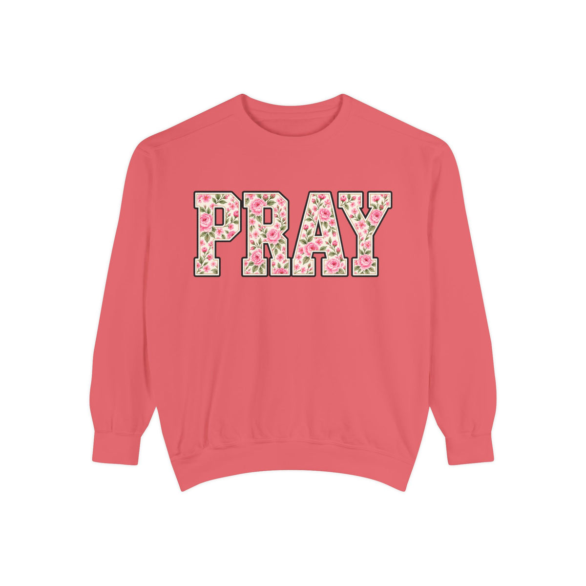 Women Comfort Colors Pray Floral Sweatshirt