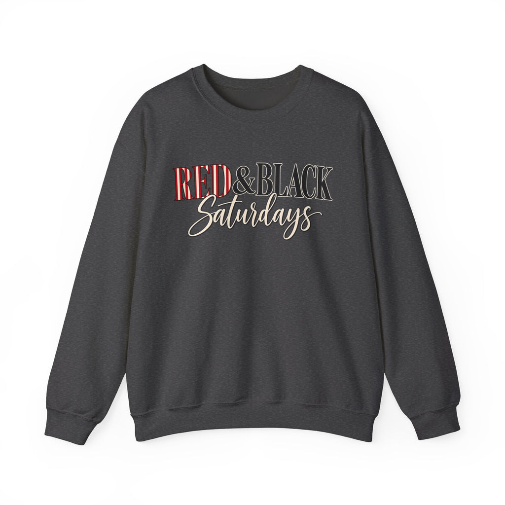 Women Red & Black Saturdays Crewneck Sweatshirt