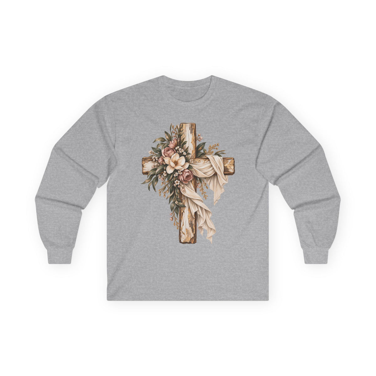 Floral Cross Long Sleeve Tee