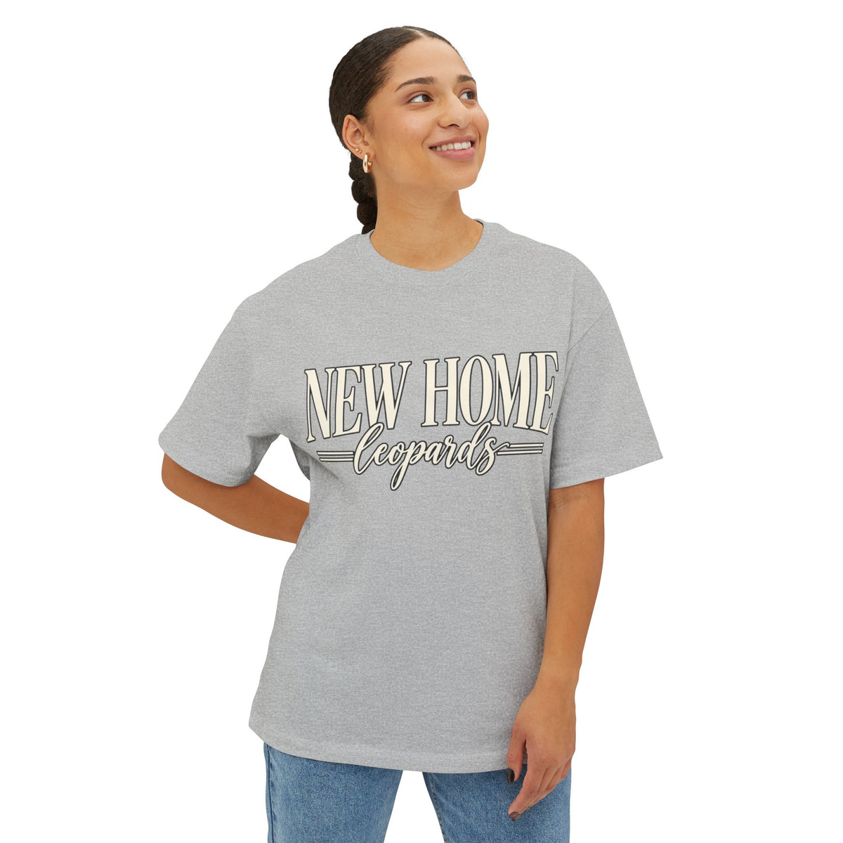 Women New Home Leopards Tee — Oversized Boxy