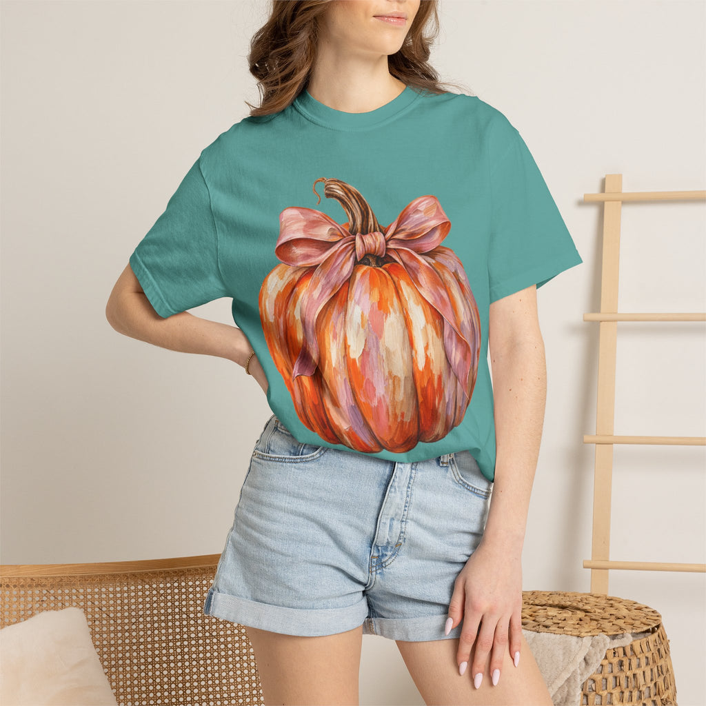 Women Comfort Colors Watercolor Pumpkin T-Shirt
