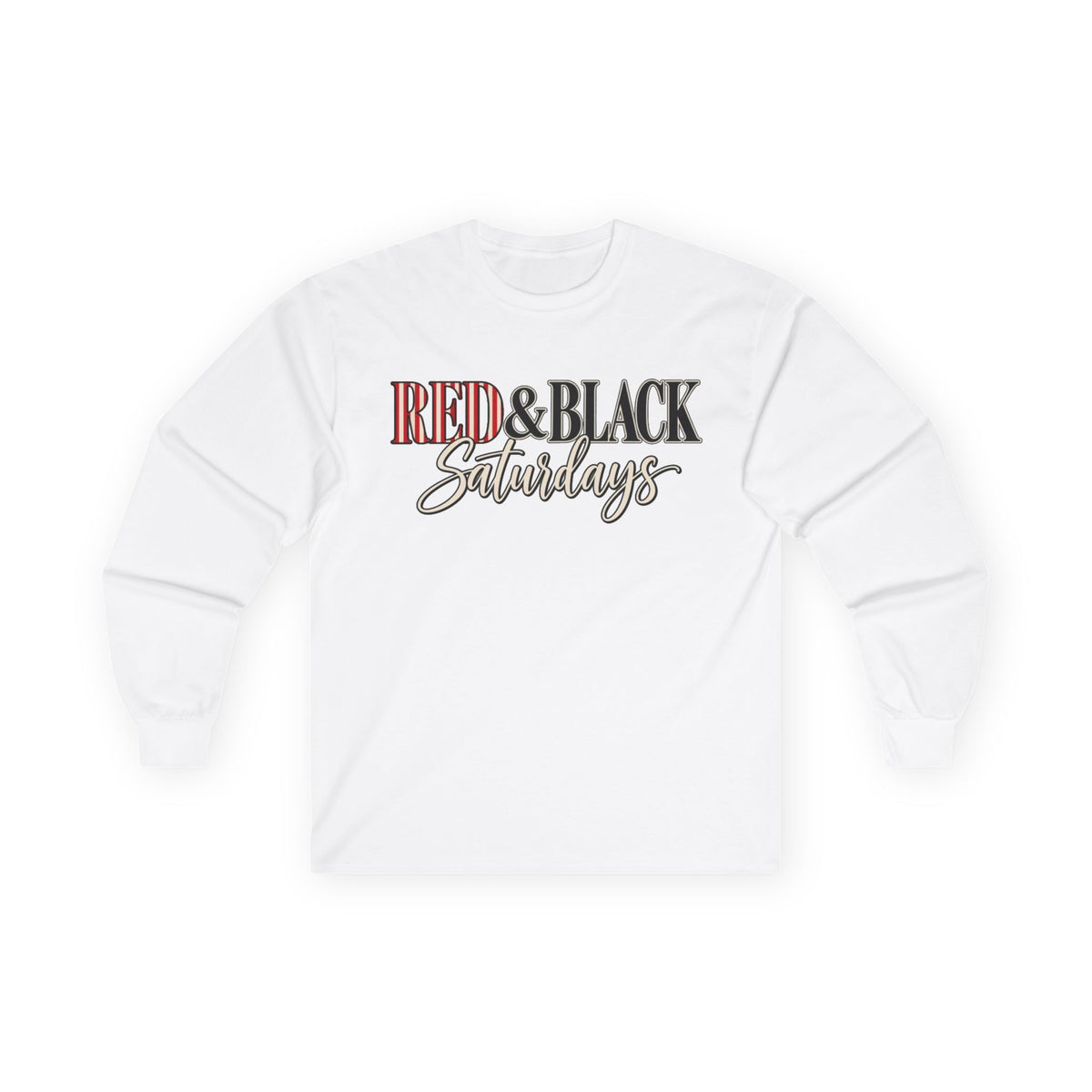 Women Red & Black Saturdays Long Sleeve Tee