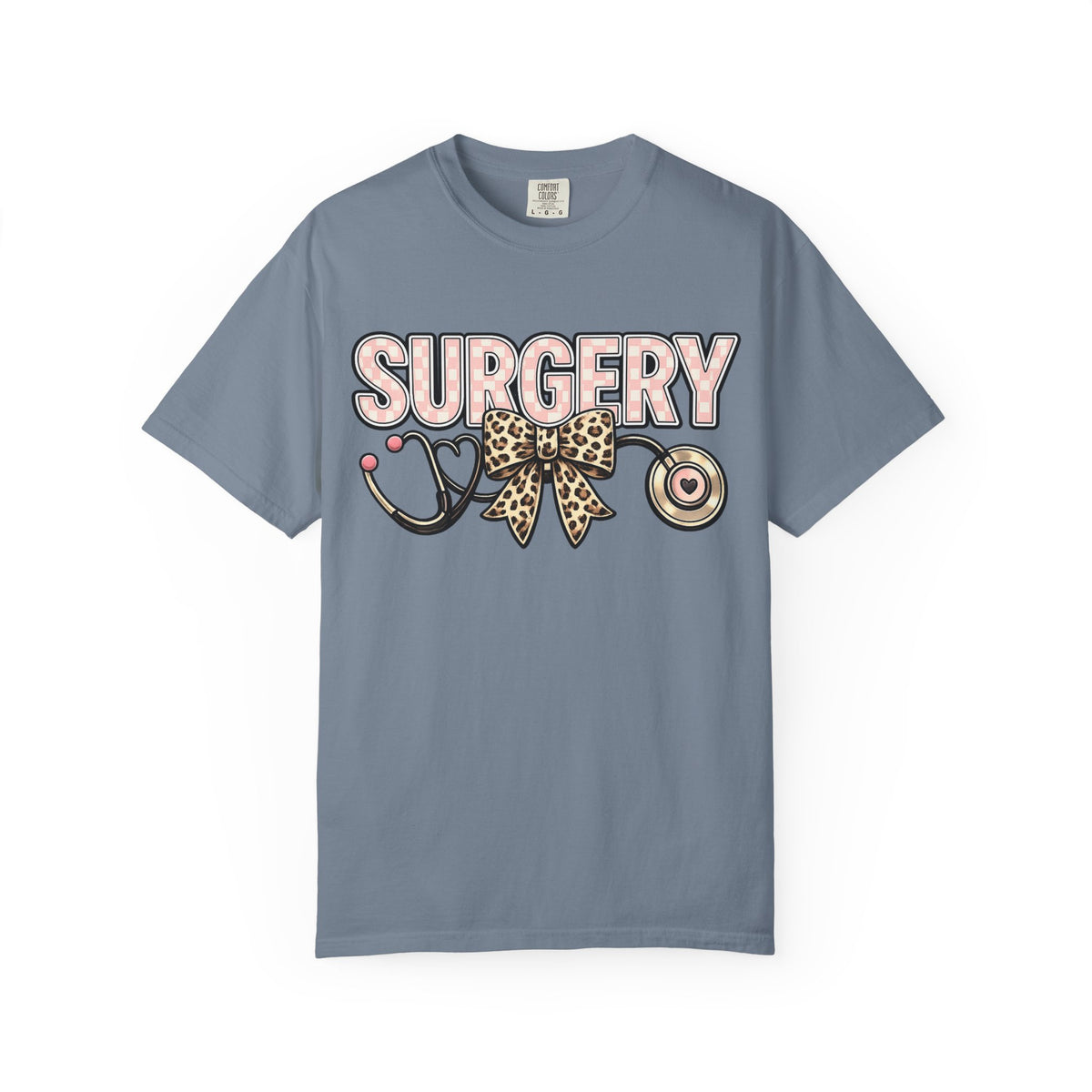 Surgery Stethoscope Tee — Leopard Bow Medical Nurse Doctor Shirt