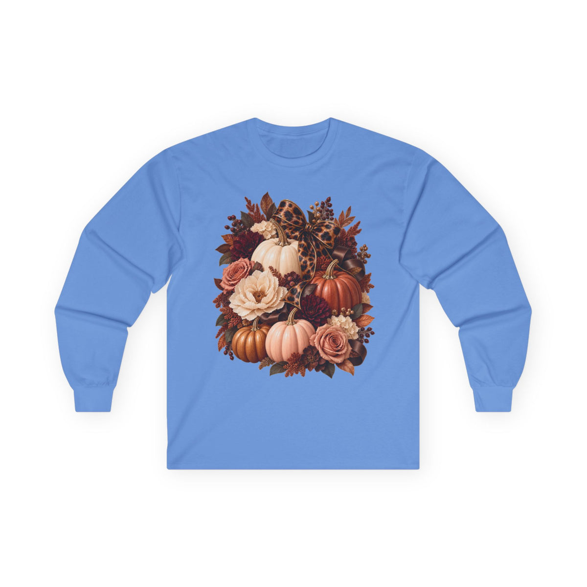 Women Autumn Pumpkin Bouquet Long Sleeve Tee