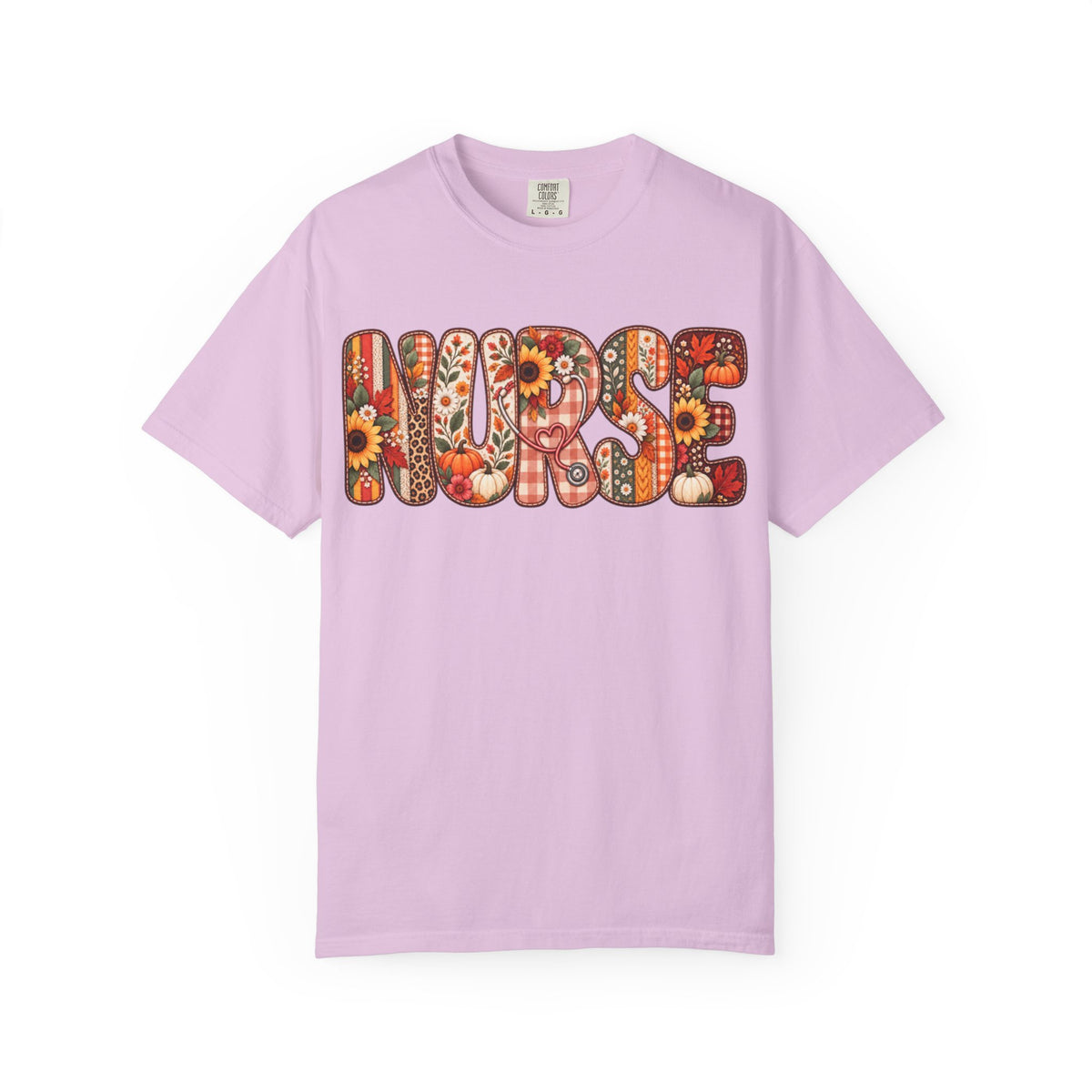 Women Comfort Colors Nurse Floral Graphic T-Shirt