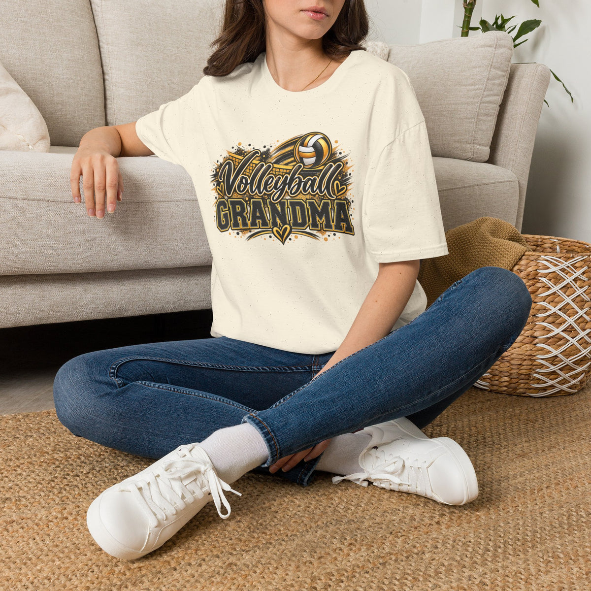 Custom Volleyball Grandma T-Shirt — Vintage Volleyball Mom Supporter Tee