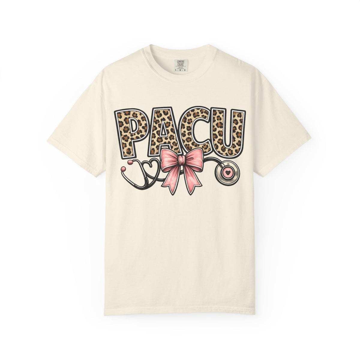 PACU Leopard Print Stethoscope T-Shirt — Cute PACU Nurse Gift