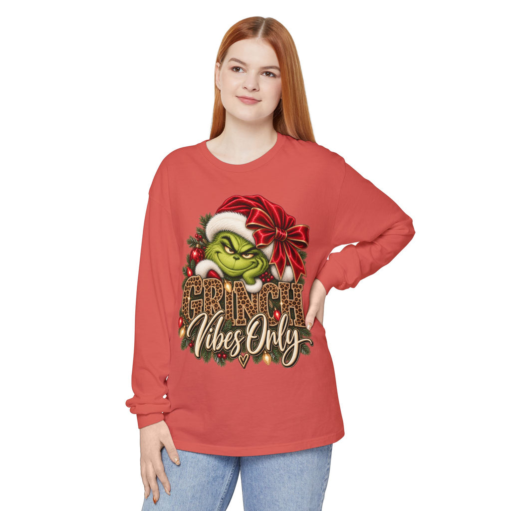 Women Grinch Vibes Only Long Sleeve Tee