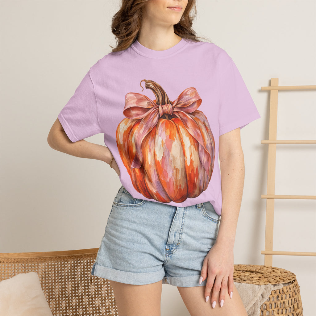 Women Comfort Colors Watercolor Pumpkin T-Shirt