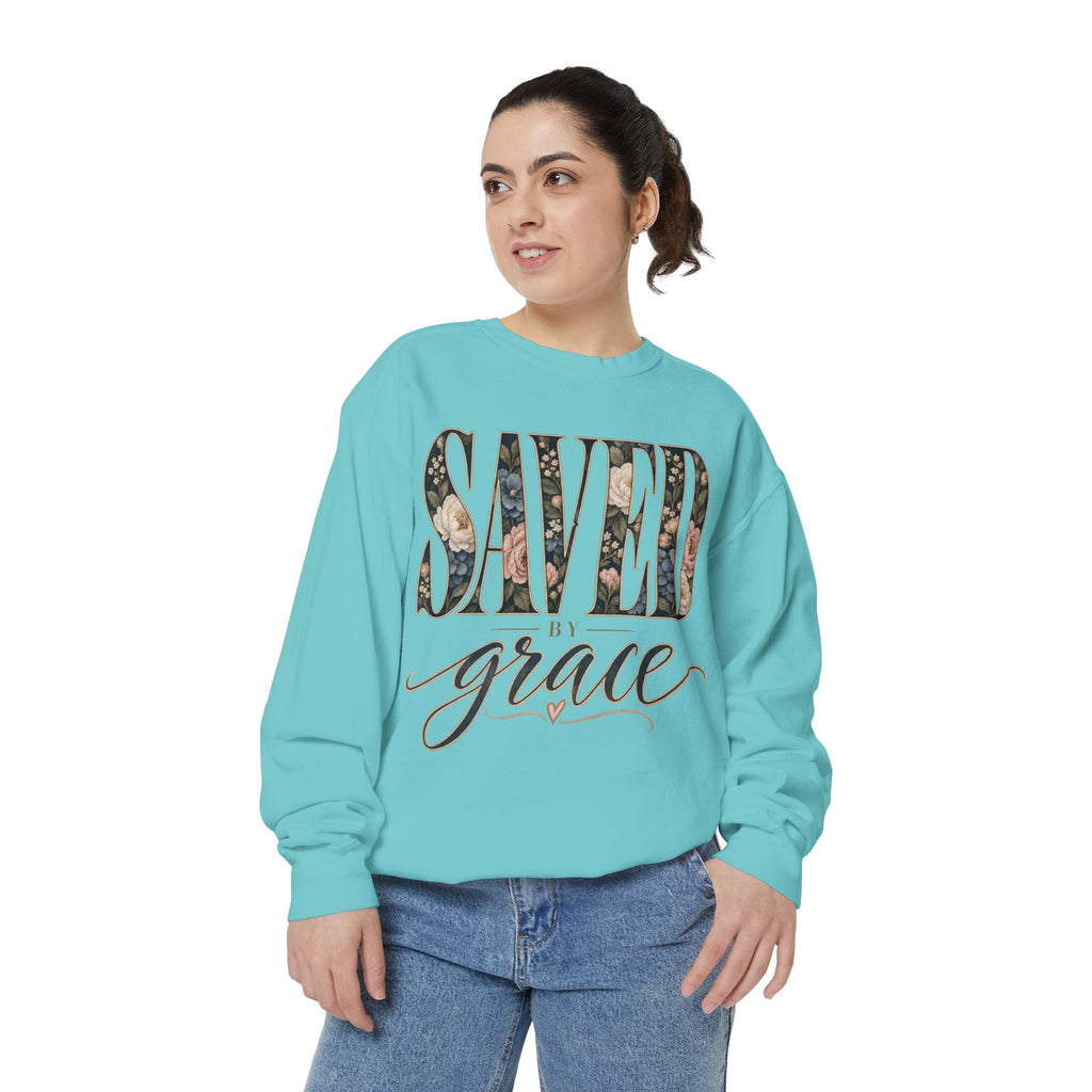 Women Saved by Grace Faith-Inspired Sweatshirt- Comfort Colors