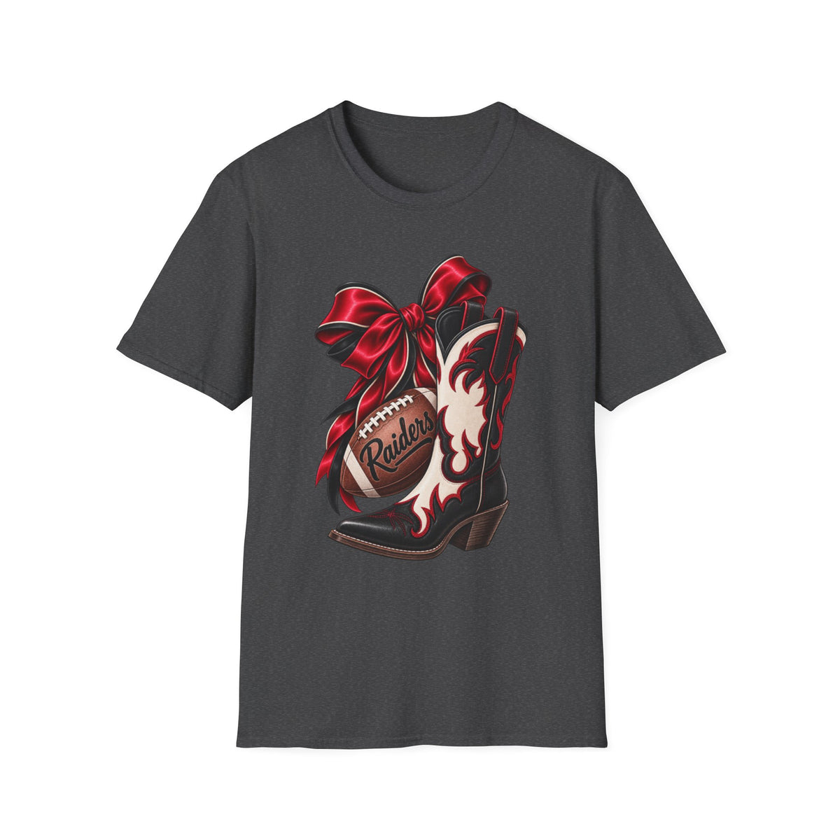 Women Red Bow & Boots Game Day T-Shirt