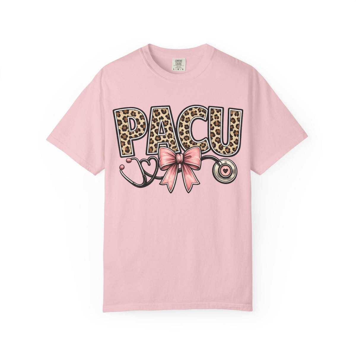 PACU Leopard Print Stethoscope T-Shirt — Cute PACU Nurse Gift