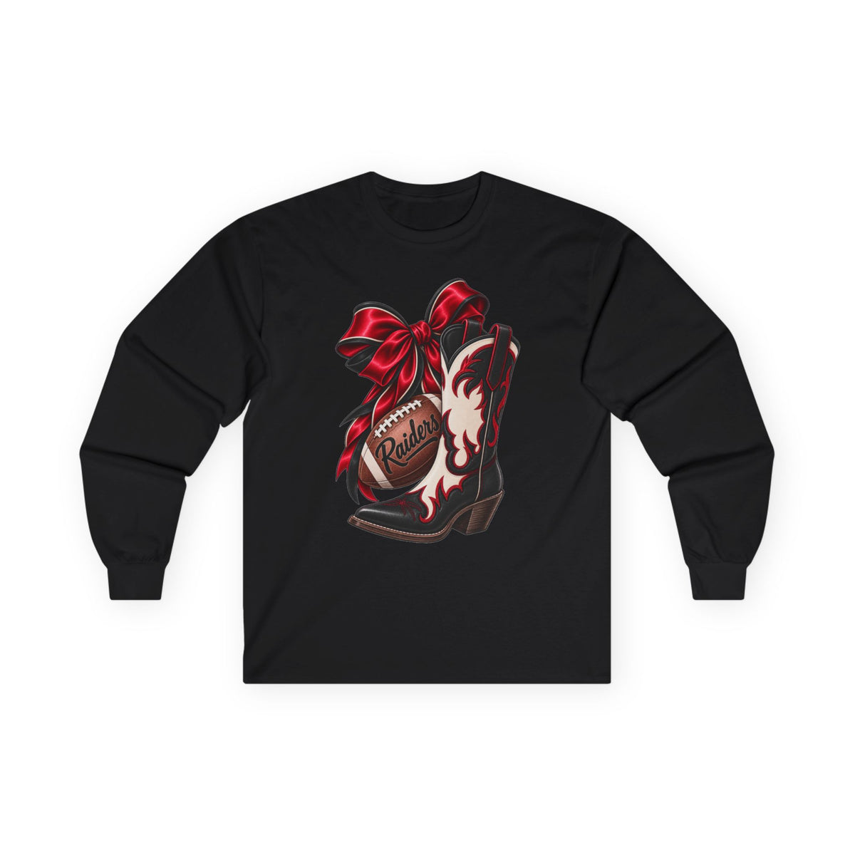 Women Cowgirl Boots Graphic Long Sleeve Tee