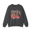 Women Raider Power Crewneck Sweatshirt — Texas Tech Leopard Heart Design