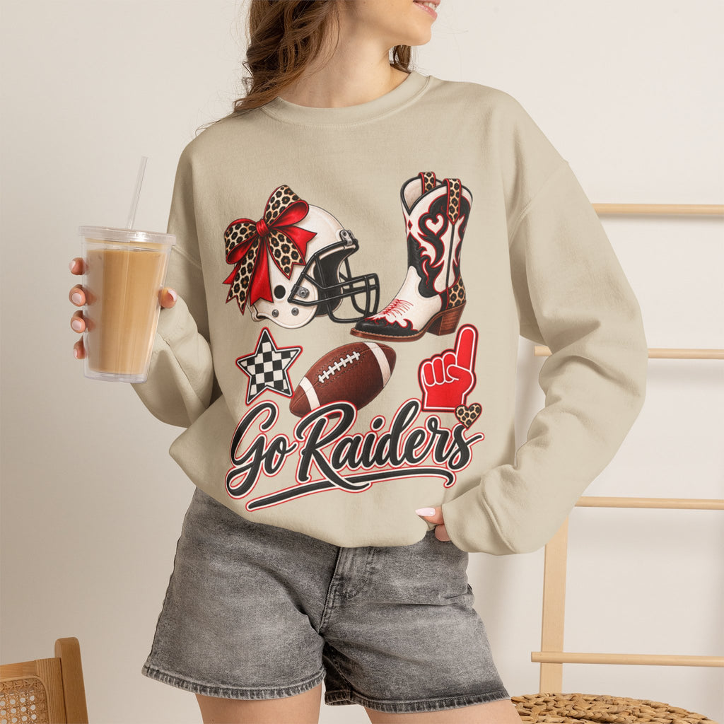 Women Raiders Football Crewneck Sweatshirt