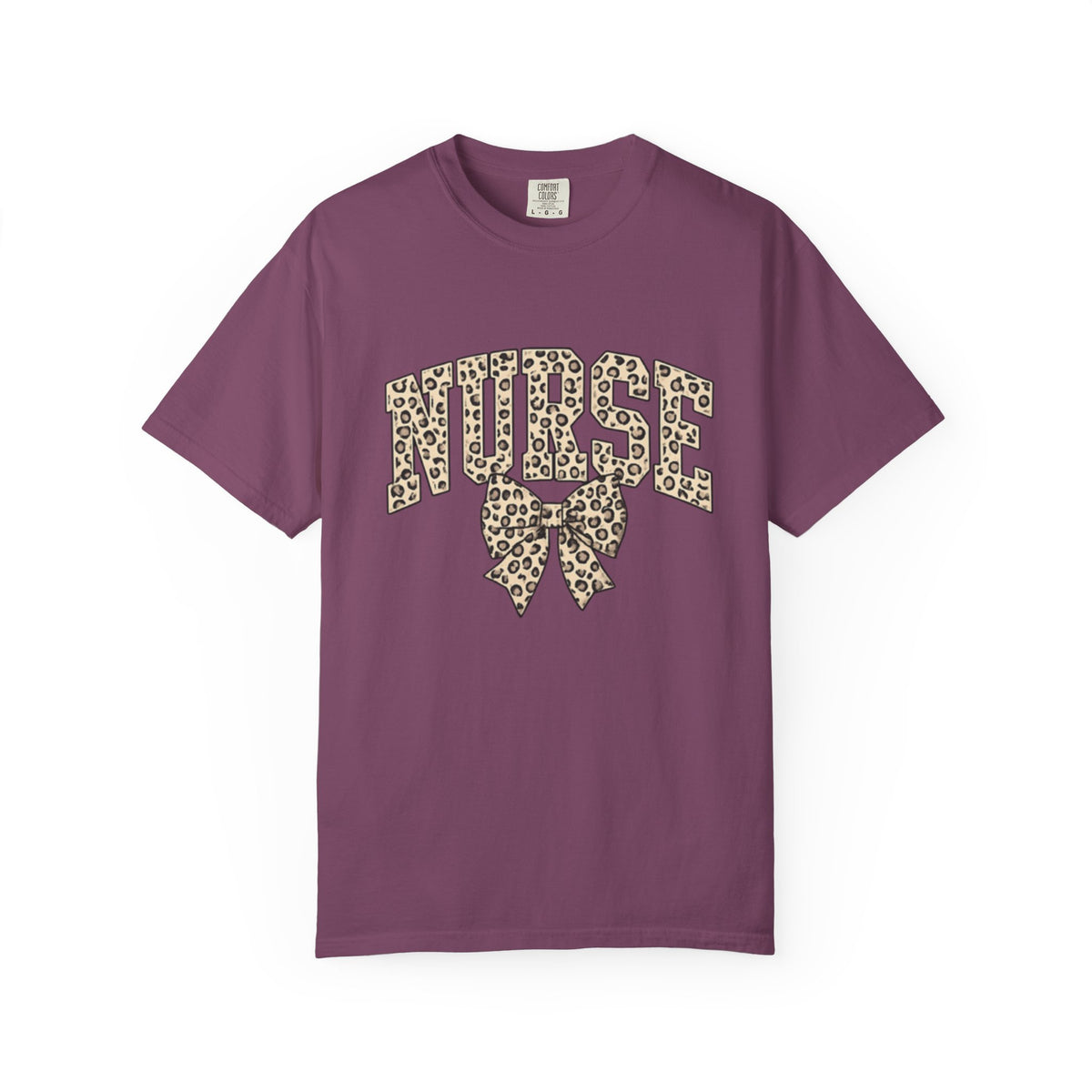 Nurse Leopard Bow T-Shirt — Cute Animal Print Nursing Tee