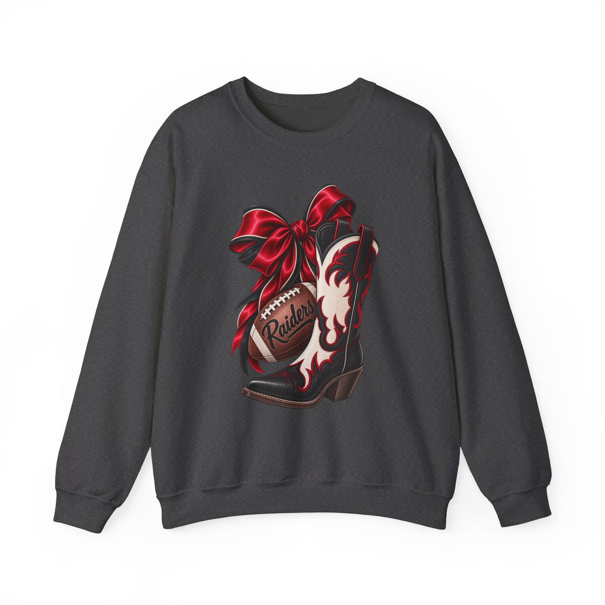 Women Cowgirl Boot & Bow Sweatshirt
