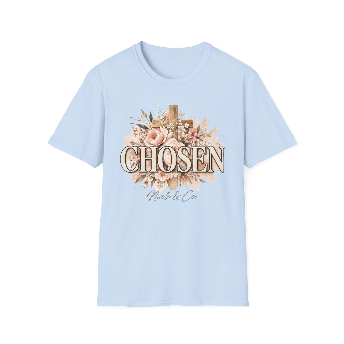 Women Chosen Floral Cross T-Shirt