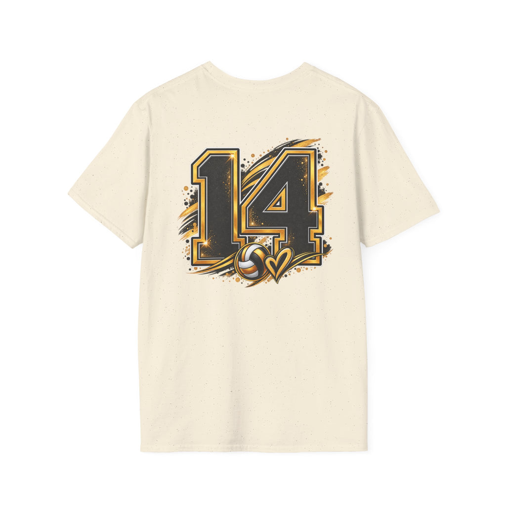 Custom Volleyball Mom T-Shirt — Bold Gold & Black Volleyball Graphic
