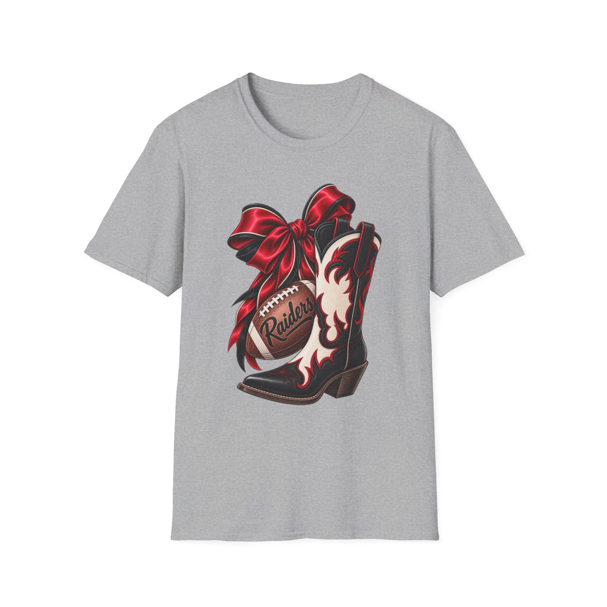 Women Red Bow & Boots Game Day T-Shirt